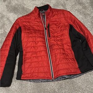 Red and Black Men's Jacket- XL